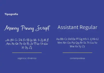 Personalidad de marca: Por medio de la tipografía se refleja la personalidad relajada de Bromelia Lifestyle. La tipografía utilizada para identidad visual de Bromelia Lifestyle: Money Penny Script y Assistant Regular.
